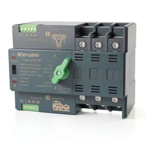 Mini ATS Automatic Transfer Switch 100 amp Manual Transfer Switch Power Transfer Switch 220V Dual Power Electrical Selector Switches DIN Rail Mount(3P)-0